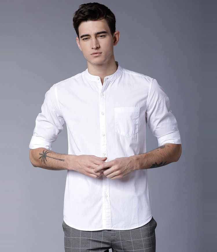 HIGHLANDER Men Solid Casual White Shirt - Buy HIGHLANDER Men Solid Casual  White Shirt Online at Best Prices in India | Flipkart.com