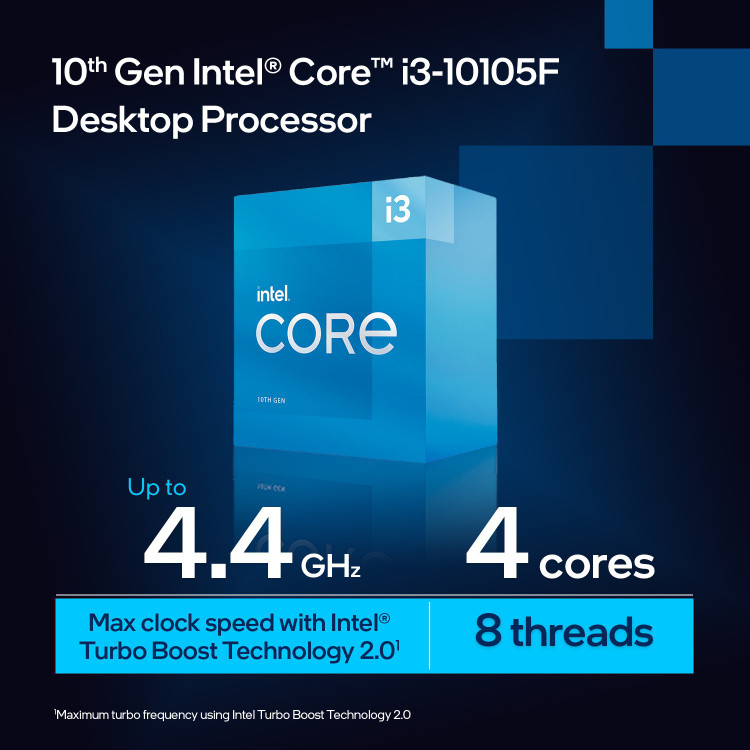 Intel i3-10105F 3.7 GHz Upto 3.7 GHz LGA 1200 Socket 4 Cores