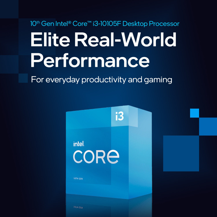 Intel i3-10105F 3.7 GHz Upto 3.7 GHz LGA 1200 Socket 4 Cores