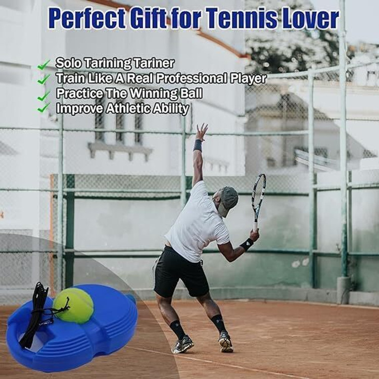 thumbnail image 2 of Tennis Rebound Ball Trainer With 2 Balls - Solo Practice Equipment With Anti-Slip Base 2 of 11