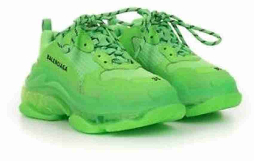 BALENCIAGA Balenciaga Triple S Neon Green Clear Sole Sneakers For 