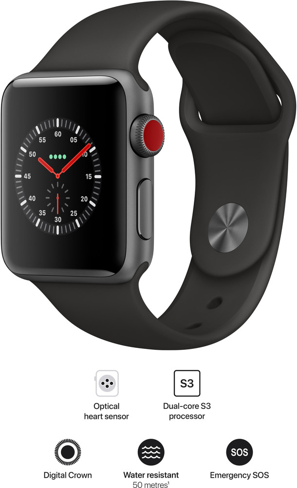 Apple - Apple Watch series3 42mm GPSモデル Apple Watch Series 3, 42mm, GPS - Space Gray Aluminum Case