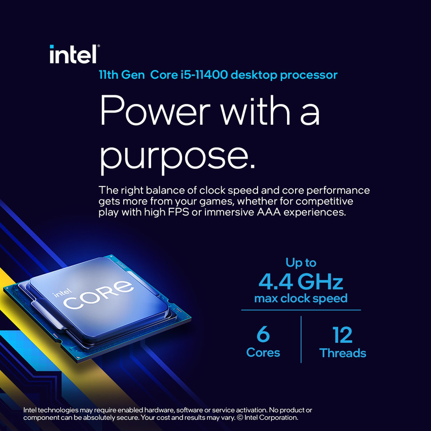 Intel i5-11400 4.4 GHz Upto 4.4 GHz LGA 1200 Socket 6 Cores