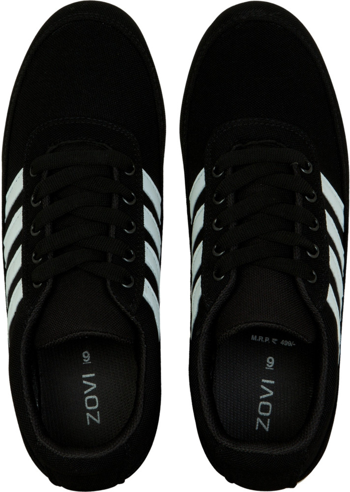 black shoes with white line