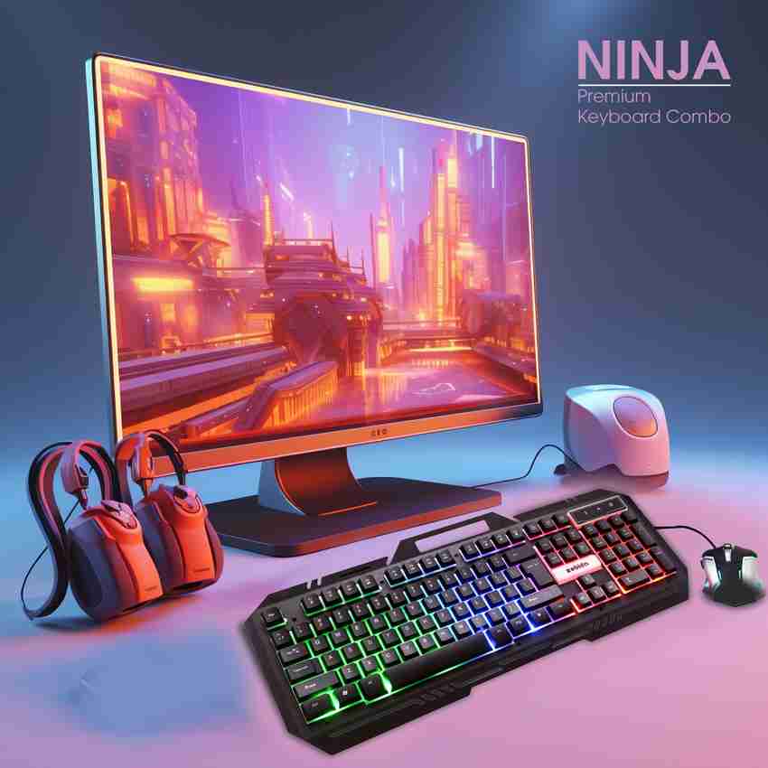 zebion Ninja Premium RGB Backlit Gaming Keyboard Metal Body