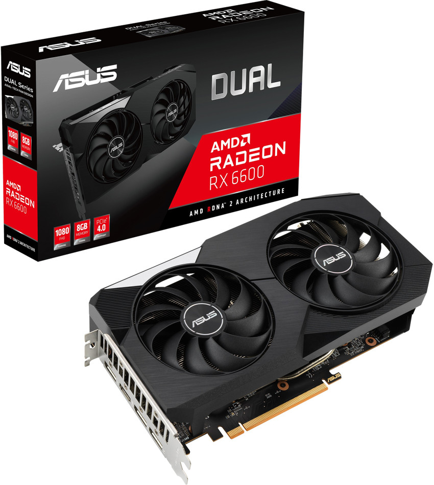 ASUS DUAL-RX6600-8G-V2/ DUAL-RX6600-8G-V3 GDDR6 8 GB AMD Radeon 