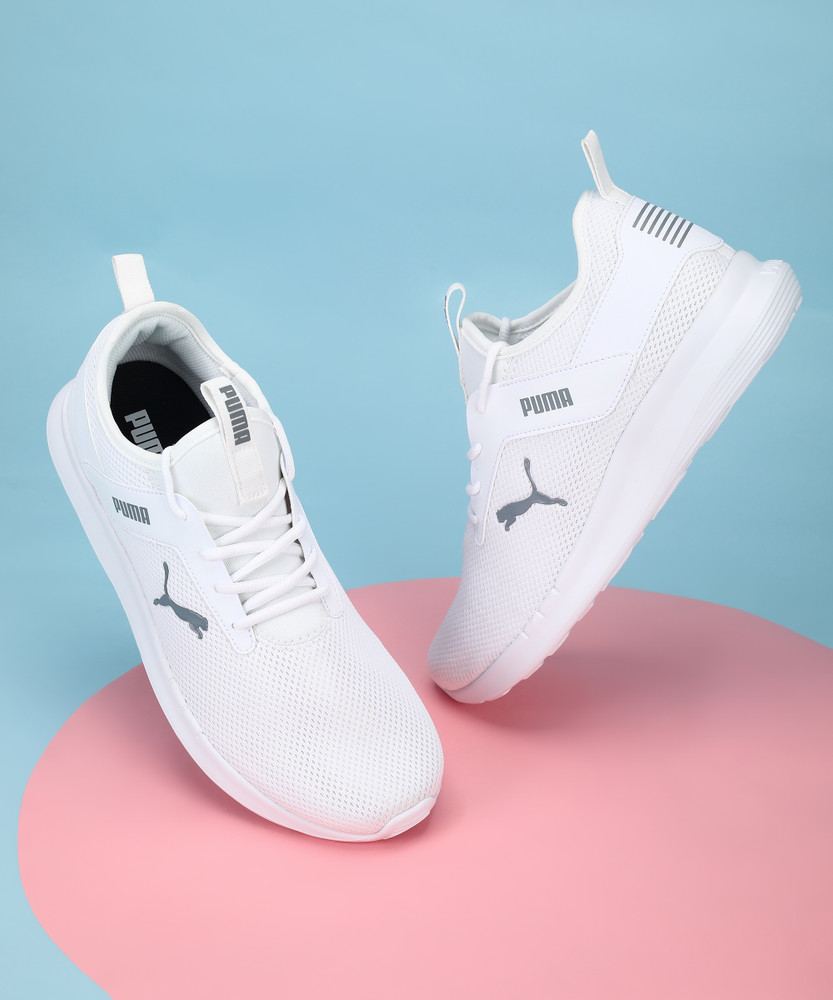 puma white sports shoes flipkart