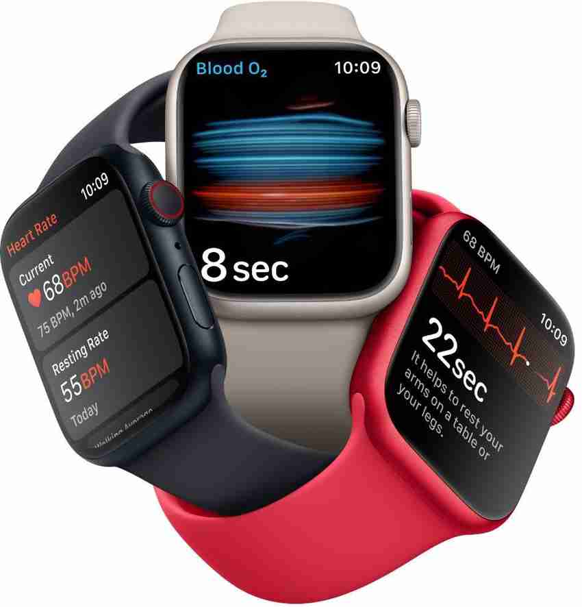 Apple Watch Series 8, 45mm GPS + Cellular ECG app, Temperature  